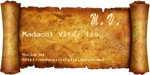 Madacsi Vitális névjegykártya